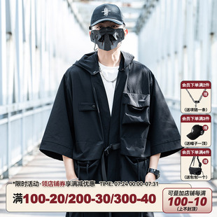 可拆卸中式 AOGZ國(guó)潮牌夏季 七分袖 道袍男女2025新款 外套 機(jī)能風(fēng)工裝