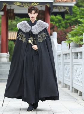 冬季防狐狸毛毛领汉服加绒斗篷