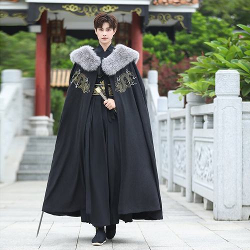 冬季防狐狸毛毛领汉服加绒斗篷