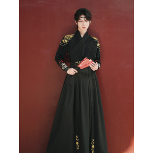 古装汉服龙纹金线绣花交领武侠情侣古风男女大码套装学生侠客风