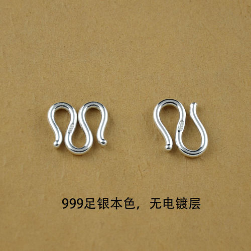 纯银项链连接头m扣，S扣手工打造