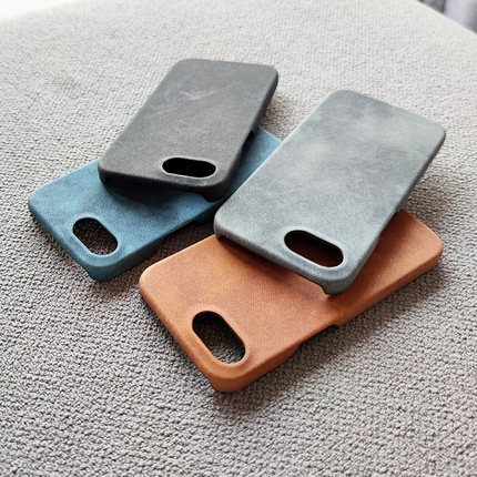 复古皮适用苹果16e手机壳se3大孔素皮x/s/MAX半包硬壳iPhone se2皮套7/8/plus商务保护套防手汗防指纹11/12