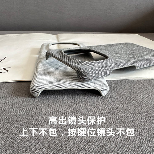 布艺适用红米note15/14/pro/+手机壳大孔红米note14/13半包防滑硬壳红米note13pro简约+保护套商务清爽手感