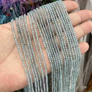 2mm天然透磷灰圆珠散珠半成品一条38厘米长Diy锁骨链配珠隔珠饰品