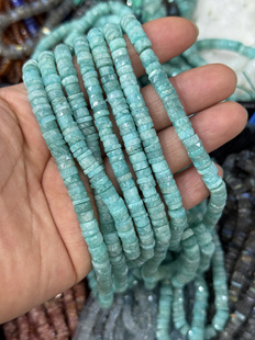 约6x2mm天然无优化海西切面天河石算盘切面半成品DIY项链手链配珠