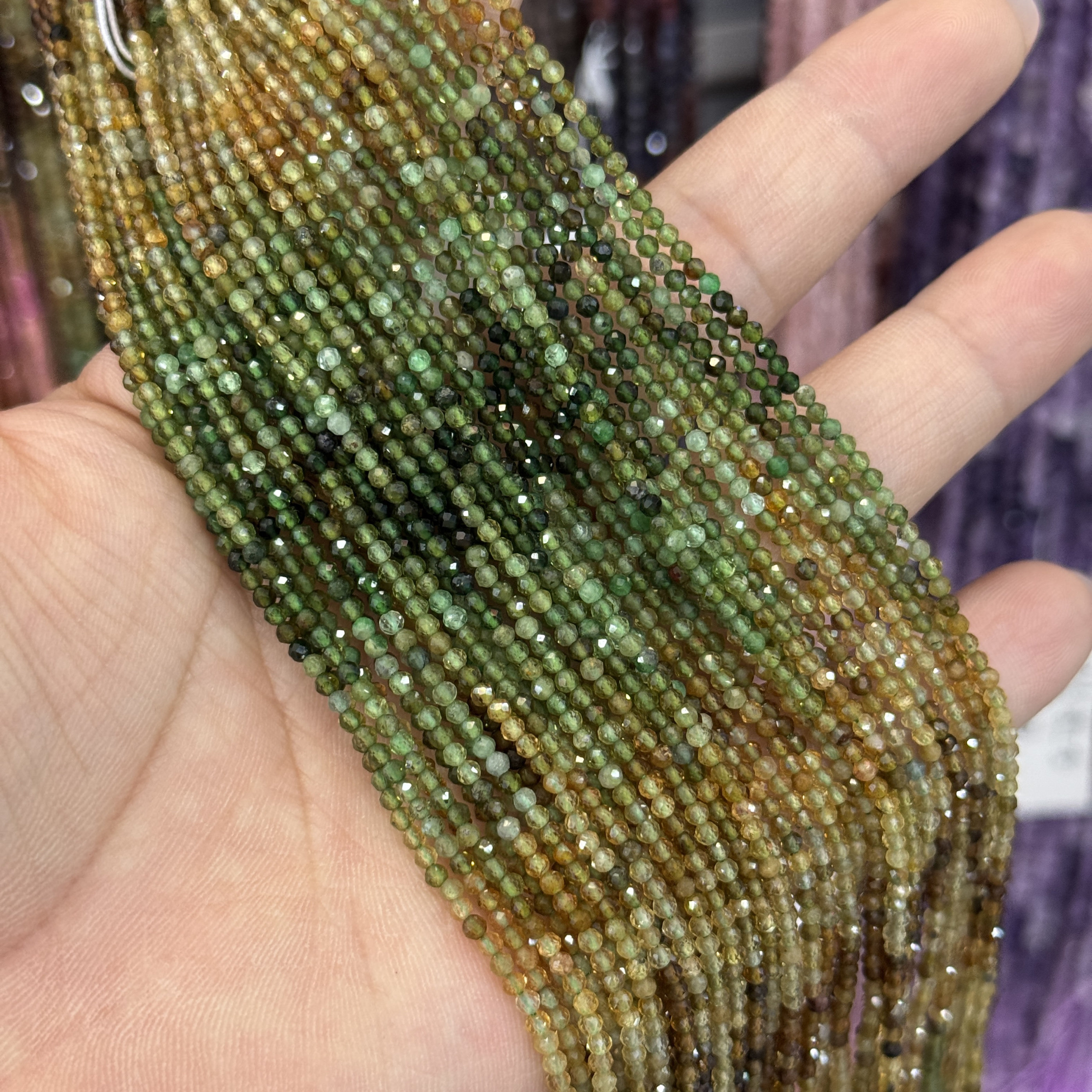 天然高级2mm渐变黄绿碧玺切面圆珠散珠半成品DIY项手链锁骨链配珠,饰品/流行首饰/时尚饰品新,奇石,淘宝优惠券,粉丝福利购,淘宝优惠卷