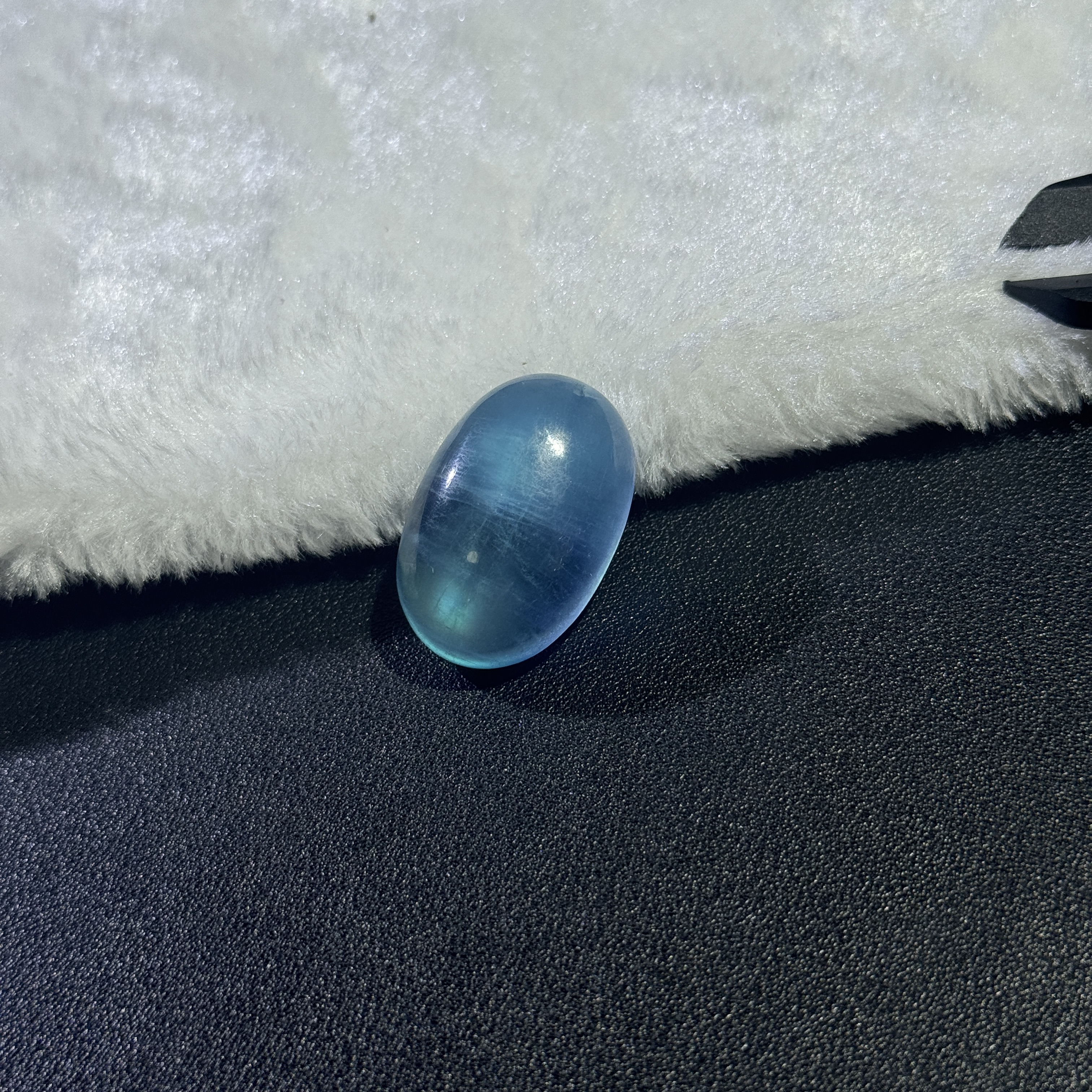 22*33*12mm魔鬼蓝天然海蓝宝蛋面裸石吊坠diy配件孤品
