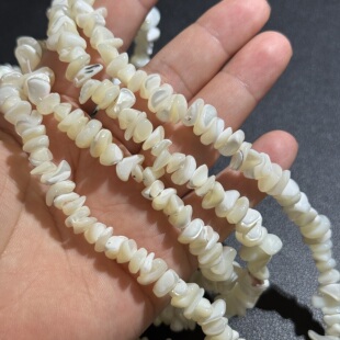 约8mm天然马蹄螺贝碎石38cm长半成品DIY项链手链配珠