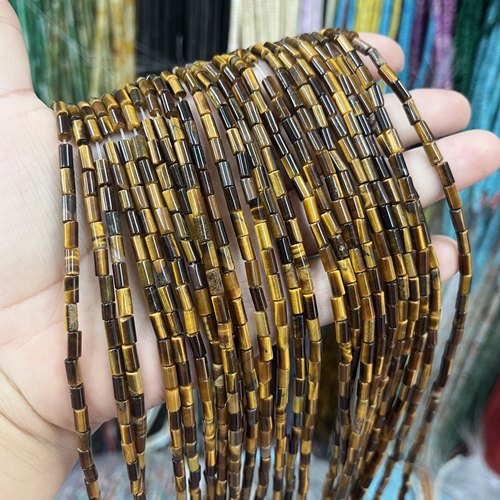 天然虎眼石圆管珠3*6mm散珠半成品一条Diy锁骨链手链饰品配珠