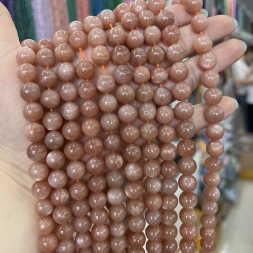 好品质10mm太阳石带星光圆珠散珠半成品一条手链配珠Diy