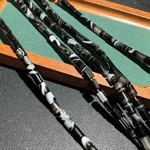 天然缠丝黑玛瑙管珠6*8mm散珠半成品Diy项链手链配珠
