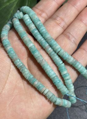 6*2mm天然无优化天河石切面隔片散珠半成品DIY项链手链配珠38cm