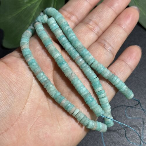 6*2mm天然无优化天河石切面隔片散珠半成品DIY项链手链配珠38cm