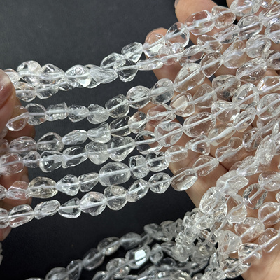 天然通透白水晶随行约9*13mm碎石半成品Diy项链手链配珠饰品串珠