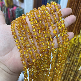 纯天然琥珀蜜蜡约5 4mm不规则随珠半成品Diy项链手链配珠支持鉴定