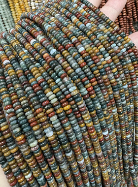 4*2mm天然印度玛瑙隔片算盘珠散珠半成品Diy项链手链配珠串珠