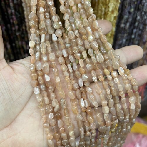 天然太阳石4-7mm小碎石散珠配珠半成品Diy项链手链隔珠饰品串珠
