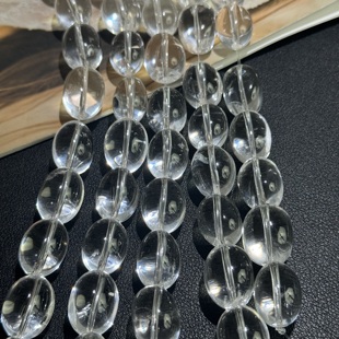 18mm散珠半成品Diy项链手链配珠 天然白水晶约14 破珠子 瑕疵珠