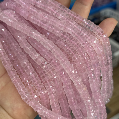 纯天然马粉约6*2mm海西切粉晶手串散珠半成品Diy项链手链配珠
