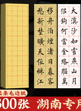 毛边纸16格白色回宫格毛笔字练习纸专用练字带半生半熟宣纸书法纸