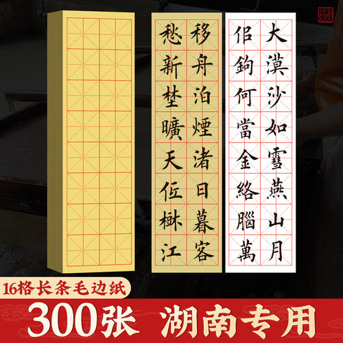 湖南专用长条16格320张毛边纸