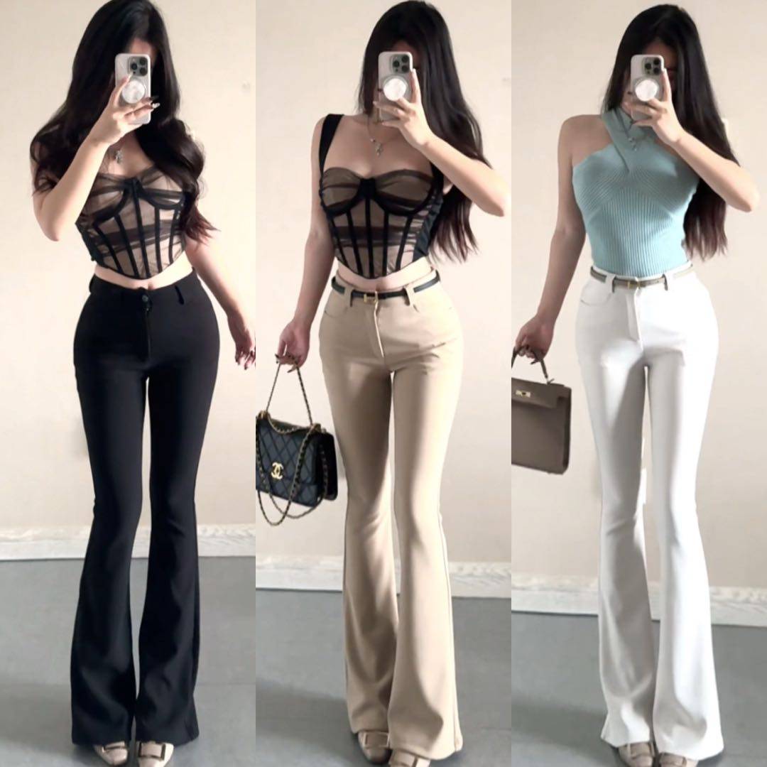 一只予【小贵妇丰胯西裤】垂坠微喇长裤女韩女丰胯美胯弹力显瘦