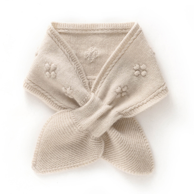 冬季交叉穿孔小围脖针织保暖围巾