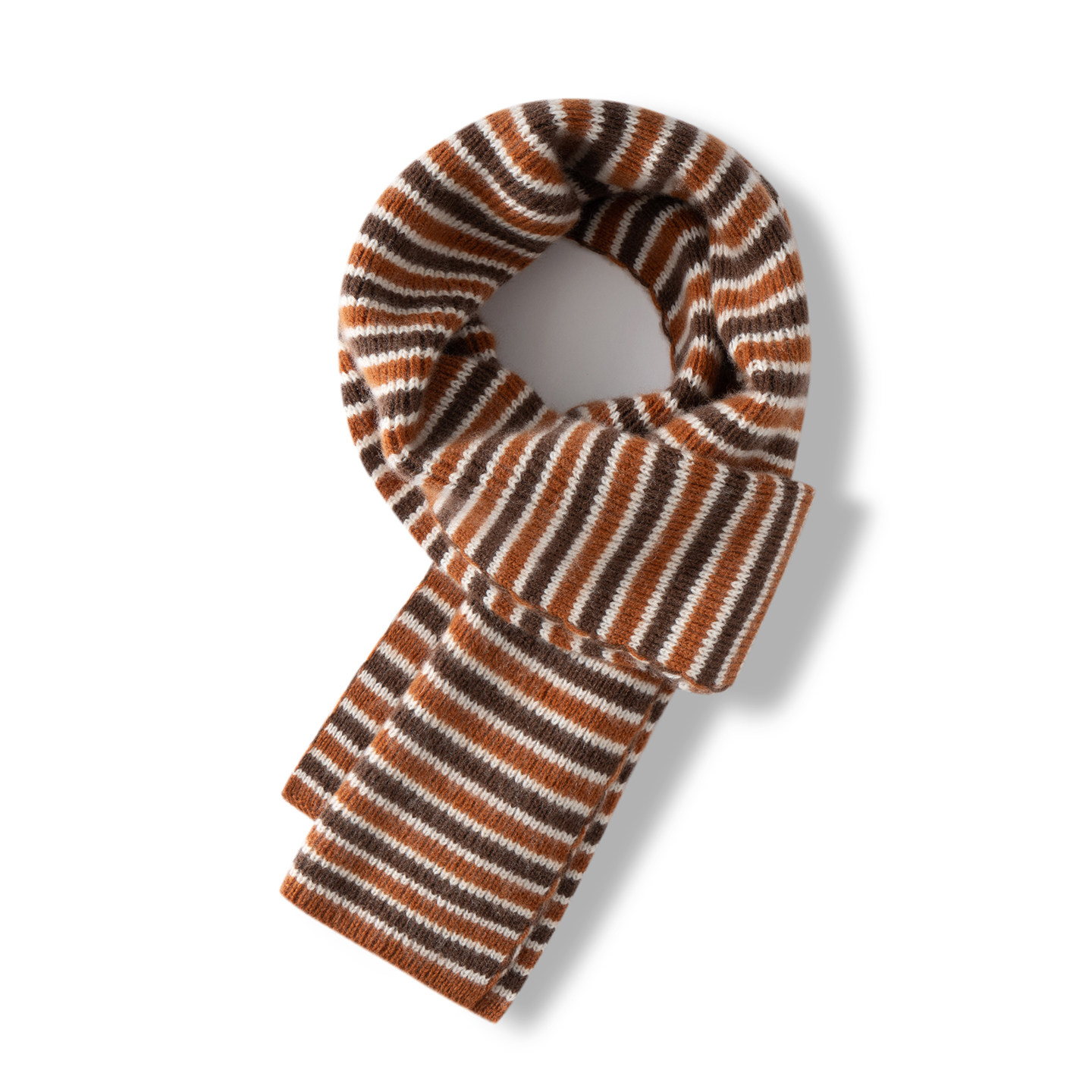 条纹控~山羊绒针织围巾女秋冬加厚保暖时尚百搭高级感护颈围脖