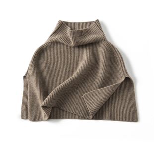 重磅厚实cashmere羊绒披肩女护肩小披风针织加厚套头坎肩斗篷外搭