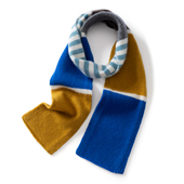 缤纷配色腊肠围巾 亲肤感条纹撞色山羊绒围巾女针织保暖护颈围巾