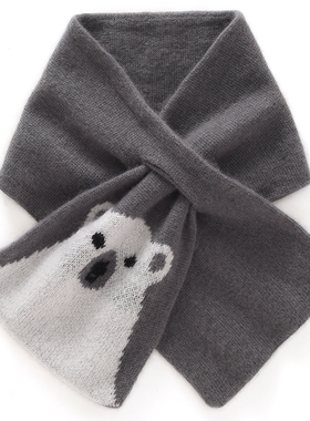 秋冬cashmere山羊绒儿童宝宝围巾男童女童针织毛线保暖小围脖亲子