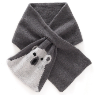 秋冬cashmere山羊绒儿童宝宝围巾男童女童针织毛线保暖小围脖亲子