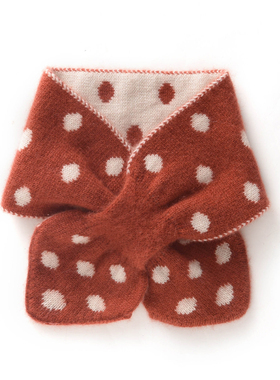 cashmere羊绒儿童围巾冬季男童女童宝宝婴幼针织毛线交叉穿孔围脖