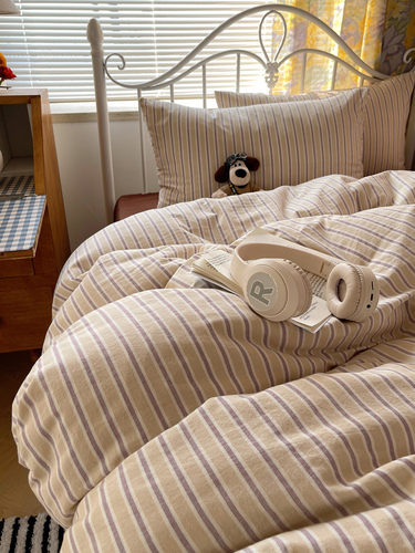 四件套百分百全棉ins简约条纹