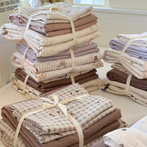 全棉小清新数码印花磨毛四件套