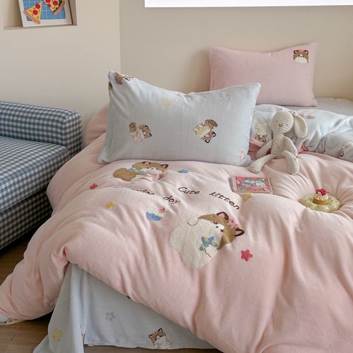 A类牛奶绒套件毛巾绣系列