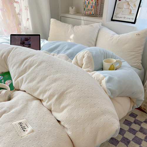 四件套牛奶绒ins韩系简约