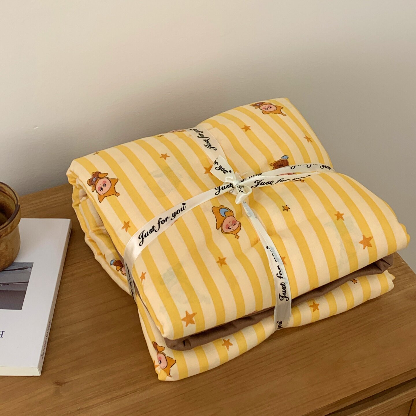 全棉有氧双层纱四件套轻薄透气纯棉床单被套少女ins卡通宿舍床品