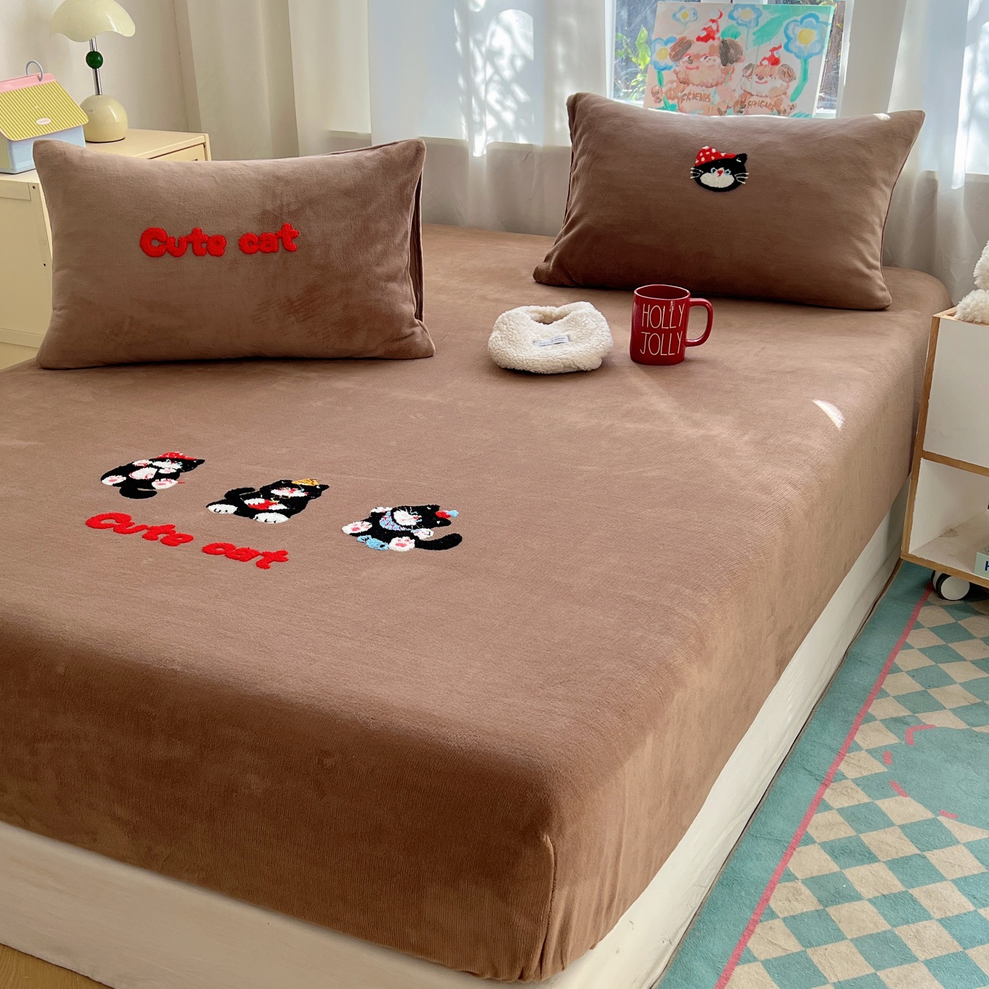 牛奶绒床笠三件套秋冬保暖