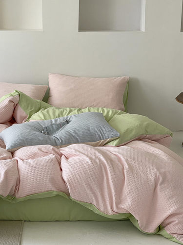 四件套华夫格全棉北欧风