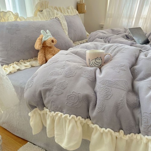 A类全消光牛奶绒四件套