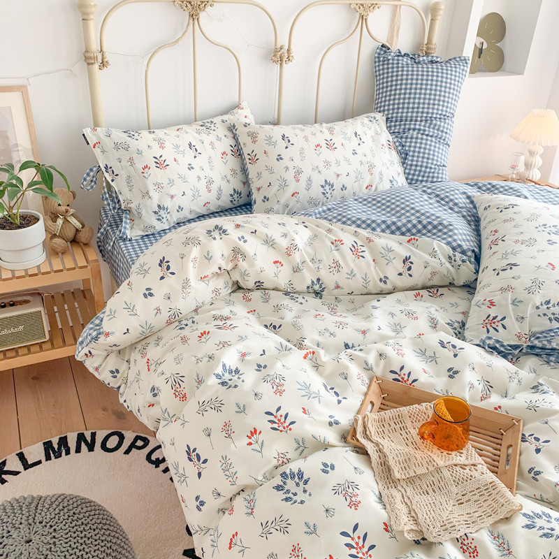 Princess wind pure cotton The bed Four piece suit Pink Sweet bow Frenum Floral Retro Countryside bedding sheetin the Bedclothes , Bedding Sets/Family of four/Multiple sets of  category - from Buy2taobao.com to provide professional Taobao agent buy service