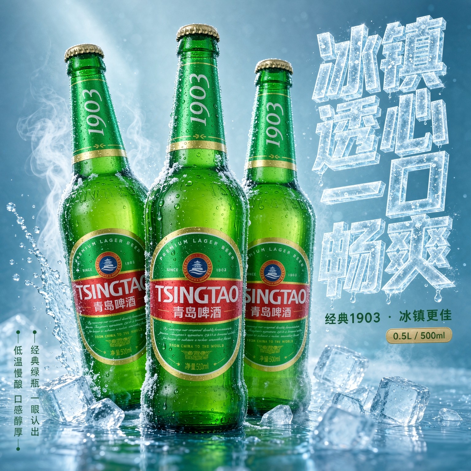 【产地青岛直发】青岛啤酒一厂1903品鉴装500ml/瓶青岛特产