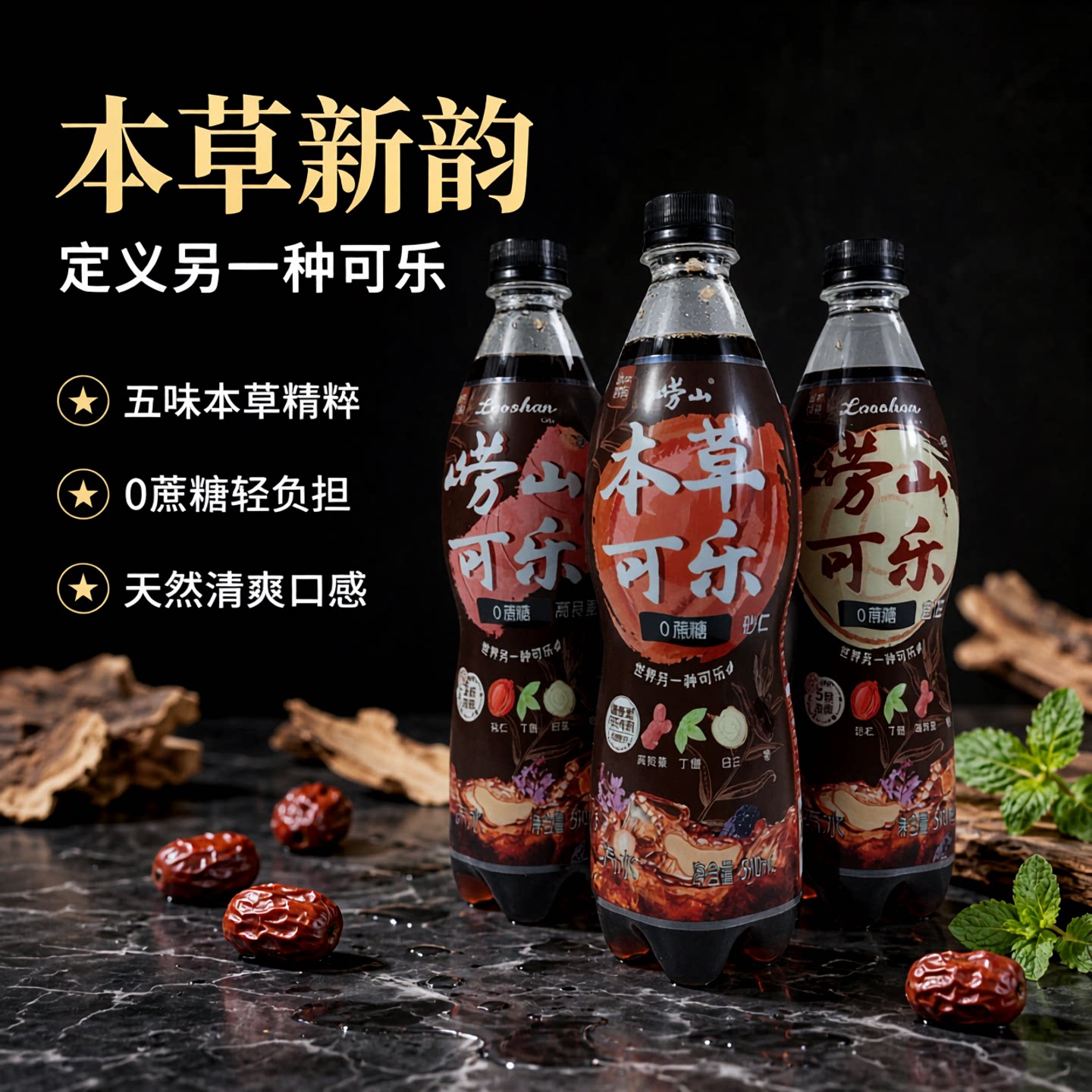 崂山可乐5味本草可乐590ml