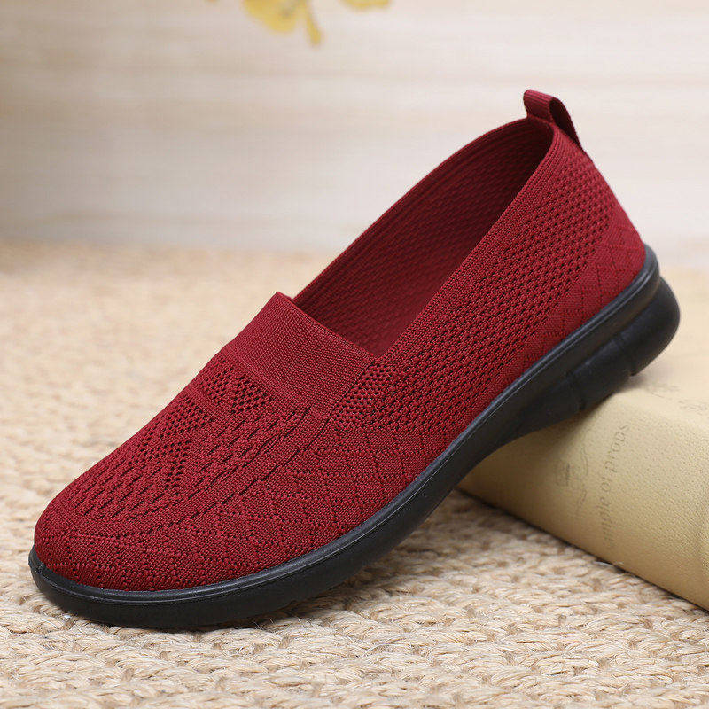 老北京布鞋舒适透气飞织网面软底防滑中老年人妈妈鞋奶奶平底单鞋,女鞋,网面鞋,淘宝优惠券,粉丝福利购,淘宝优惠卷