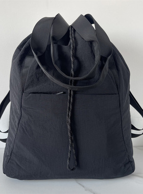 lulu同款 Dual Function女士瑜伽健身运动休闲托特包抽绳双肩背包