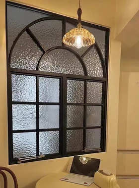 定制平开窗圆弧复古法式铁艺窗户厨房拱形长虹玻璃卧室落地室内窗