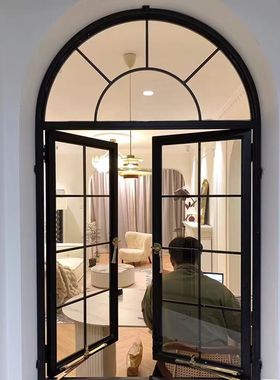 百搭欧式新款黑色创意铁艺开门窗户防盗窗古铜色壁饰假窗遮挡电表