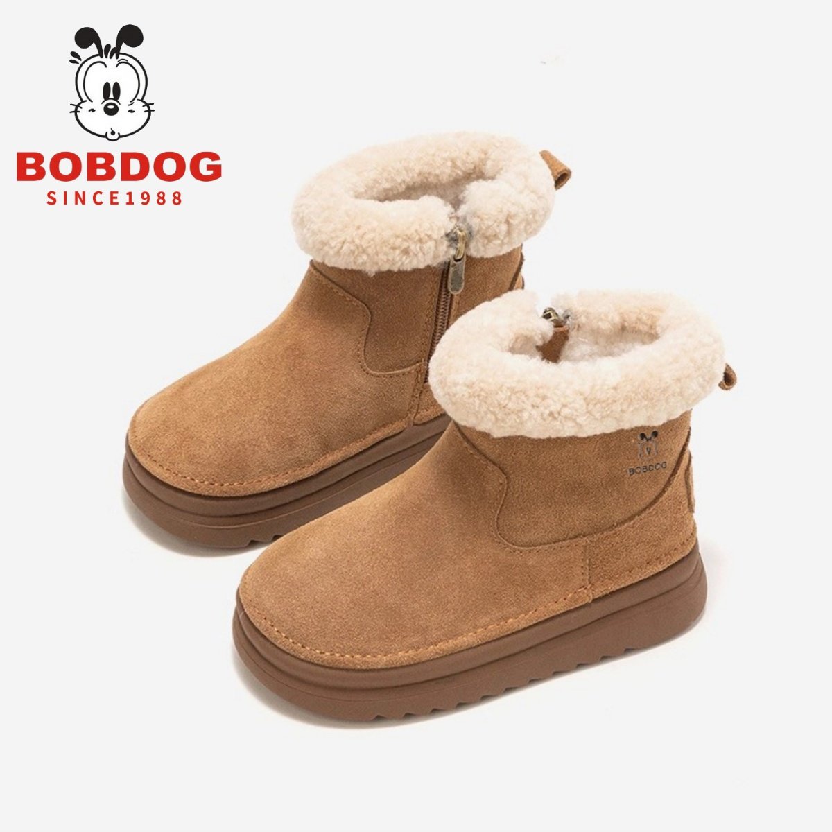 巴布豆真皮女童加绒雪地靴冬季2025新款儿童棉鞋加厚靴子防滑短靴,童鞋/婴儿鞋/亲子鞋,雪地靴,淘宝优惠券,粉丝福利购,淘宝优惠卷