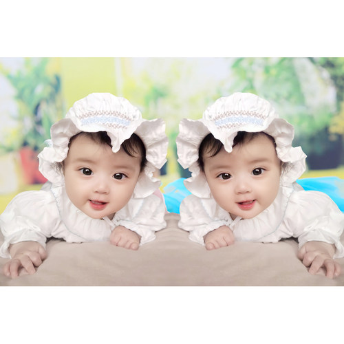 龙凤胎娃娃图片早胎教挂画萌娃孕